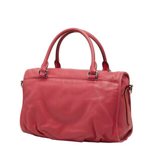 Loewe Bag Anagram Leather Pink Shoulder Tassel Red Handbag